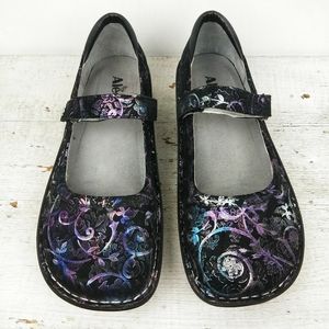 Alegria Paloma BOHO Black Metallic Mary Janes
